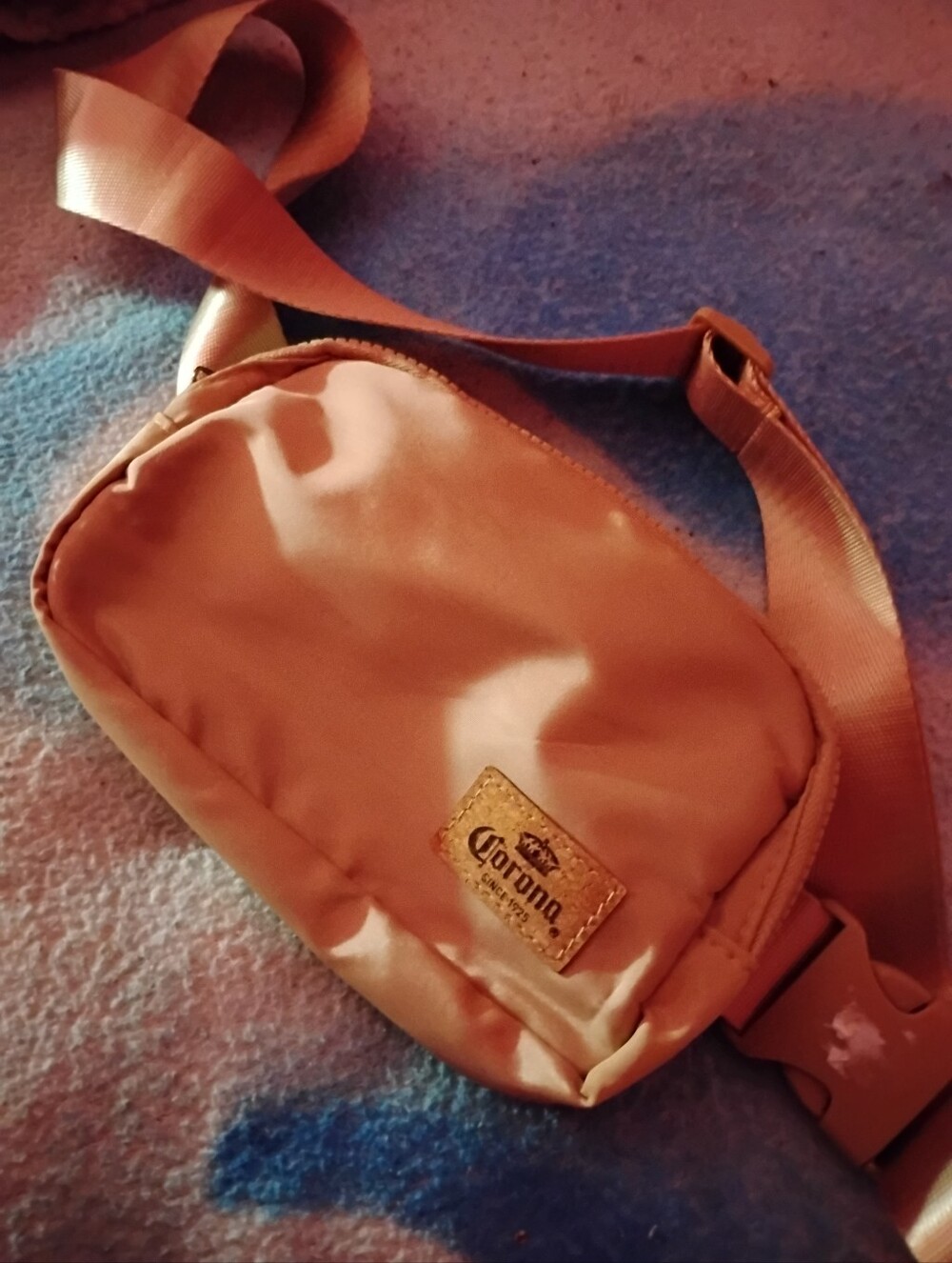 Corona Tan Shoulder/Fanny Pack with Logo Patch